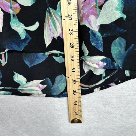 Catherines Calla Lily Blouse‎ Top Plus Size 2X (22/24W) Black Floral 3/4 Sleeve - Picture 13 of 15